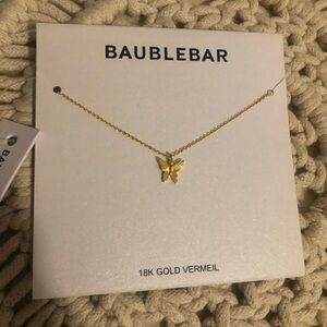 BaubleBar Gold Butterfly Necklace 18k Vermeil